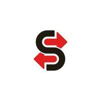 lettera S scambio di fronte frecce geometrico design logo vettore
