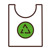il sacchetto di plastica con le frecce ricicla la linea del simbolo e lo stile di riempimento vettore
