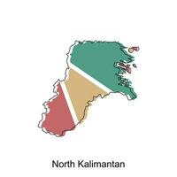 carta geografica di nord kalimantan illustrazione disegno, mondo carta geografica internazionale vettore modello con schema grafico schizzo stile isolato su bianca sfondo