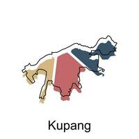 carta geografica di kupang design modello, vettore illustrazione di Indonesia carta geografica su bianca sfondo