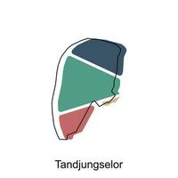 carta geografica di tandjungselor design modello, vettore illustrazione di carta geografica di Indonesia su bianca sfondo