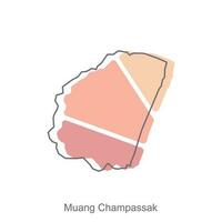 carta geografica di Muang champassak moderno schema, vettore carta geografica di Laos illustrazione vettore design modello, adatto per il tuo azienda