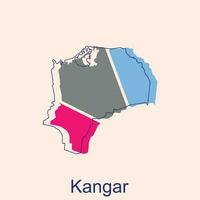 carta geografica di cangar vettore design modello, mondo carta geografica internazionale vettore modello con schema grafico schizzo stile isolato su bianca sfondo