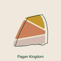 carta geografica di pagano regno geometrico schema colorato moderno design modello, Myanmar carta geografica su bianca sfondo di vettore illustrazione