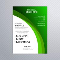 Modello astratto di brochure business verde con disegno dell'onda