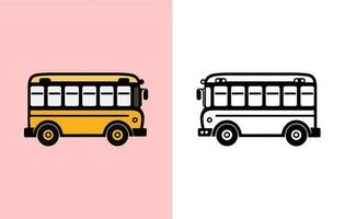 indietro per scuola autobus vettore, scuola autobus piatto illustrazione, autobus silhouette su bianca sfondo vettore