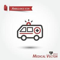 vettore medico dell'icona dell'ambulanza