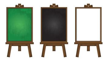 set di lavagna vettoriale realistica greenboard e whiteboard