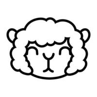 simpatica icona di stile della linea di allevamento di pecore vettore