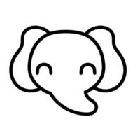 icona di stile della linea di animali selvatici elefante carino cute vettore