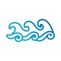 icona di stile sfumato della linea dell'oceano dell'onda d'acqua vettore