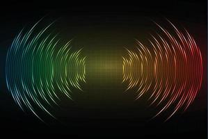 onde sonore che oscillano luce oscura vettore