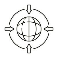 ricerca informazione nel globale Internet nube computer tecnologia icona, in linea Banca dati schema piatto vettore illustrazione, isolato su bianca.