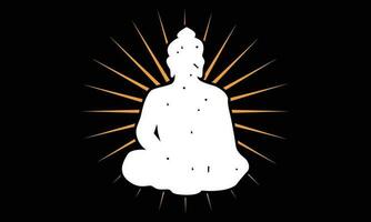 illustrazione di signore Budda nel meditazione per buddista Festival. Budda silhouette. buddismo. vettore