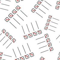 per fare elenco senza soluzione di continuità modello sfondo. attività commerciale piatto vettore illustrazione. lista di controllo, compito elenco simbolo modello.