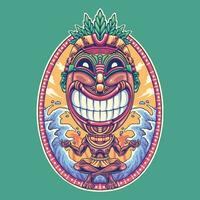 meditazione hawaiano tiki maschera illustrazione vettore