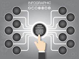 modello di infografica vettoriale per il concetto di business del grafico di presentazione del grafico del diagramma circolare