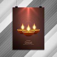 Disegno astratto bella felice Diwali brochure vettore