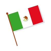 icona di stile di disegno a mano della bandiera messicana vettore