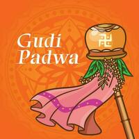 realistico mano disegnato Gudi Padwa Festival illustrazione vettore