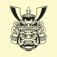 samurai bali maschera schema vettore arte