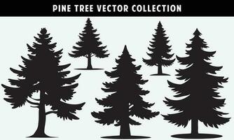 impostato di pino alberi sagome vettore grafica per design