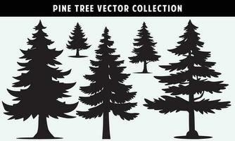 impostato di pino alberi sagome vettore grafica per design