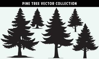 impostato di pino alberi sagome vettore grafica per design