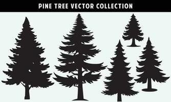 impostato di pino alberi sagome vettore grafica per design