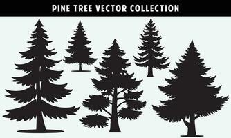 impostato di pino alberi sagome vettore grafica per design