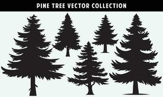 impostato di pino alberi sagome vettore grafica per design