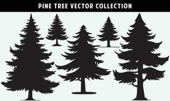 impostato di pino alberi sagome vettore grafica per design