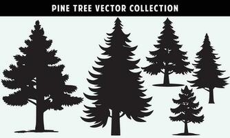 impostato di pino alberi sagome vettore grafica per design