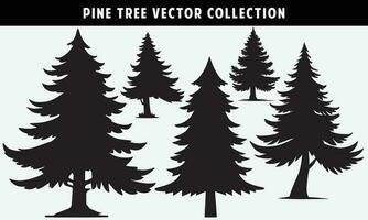 impostato di pino alberi sagome vettore grafica per design