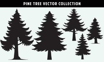 impostato di pino alberi sagome vettore grafica per design