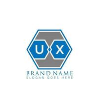 UX creativo minimalista lettera logo. UX unico moderno piatto astratto vettore lettera logo design.