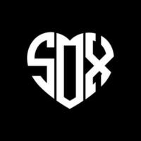 sox creativo amore forma monogramma lettera logo. sox unico moderno piatto astratto vettore lettera logo design.
