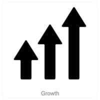 crescita e diagramma icona concetto vettore