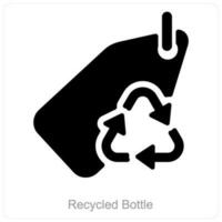riciclare etichetta e etichetta icona concetto vettore