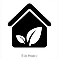 eco Casa e ecologia icona concetto vettore