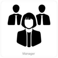 manager e capo icona concetto vettore