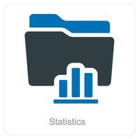 statistico cartella e cartella icona concetto vettore