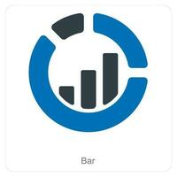 bar e grafico icona concetto vettore