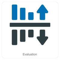 valutazione e bar grafico icona concetto vettore