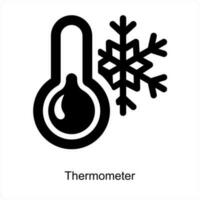 termometro e temperatura icona concetto vettore