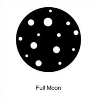 pieno Luna e notte icona concetto vettore