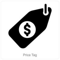 prezzo etichetta e i soldi icona concetto vettore