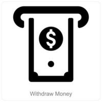 ritirarsi i soldi e ATM carta icona concetto vettore