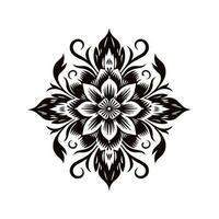 mano disegnato fiore tatuaggio, geometrico fiore arte vettore isolato su bianca sfondo