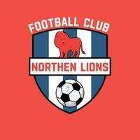 leoni calcio club logo e distintivo disegno, emblema, vettore modello, club